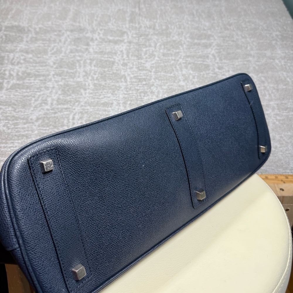 Valextra MyLogo Bowling Bag Blue - Picture 8 of 16